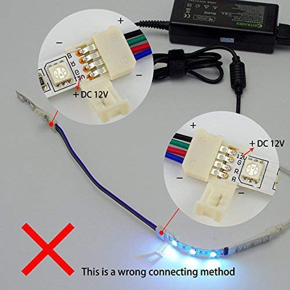 10PCS LED 5050 RGB Strip Light Connector 4 Conductor 10 mm Wide Strip to Strip Led lights for bedroom outdoor floor lamp pendant DIY Wedding Party Bedroom Terrace(Multicolor)