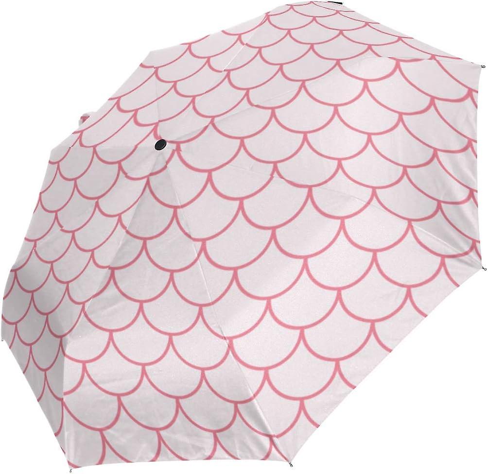 Travel Umbrella Automatic Windproof Foldable Umbrella Mermaid Fish Skin