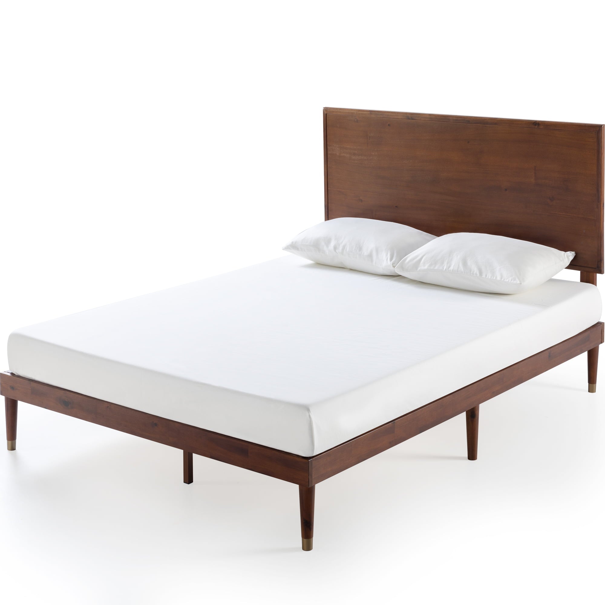 Zinus Raymond 38” Wood Platform Bed Frame with Adjustable Wood Headboard, Queen