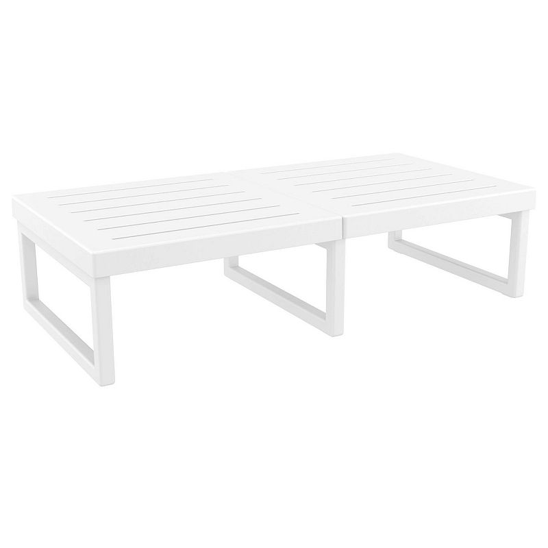 51 White Patio Rectangular Lounge Coffee Table