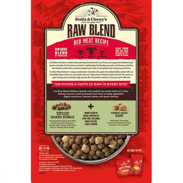 Stella and Chewy Raw Blend Kibble Red Meat Recipe Small Breed Dry Dog ;