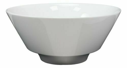 1 Contemporary Design Large White Porcelain Trapezoid Round Bowl 44oz 8.5Diameter EBR02