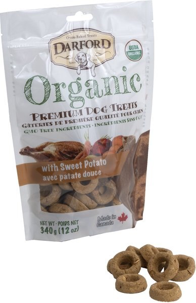 Darford Organic Premium Sweet Potato Dog Treats， 12-oz bag