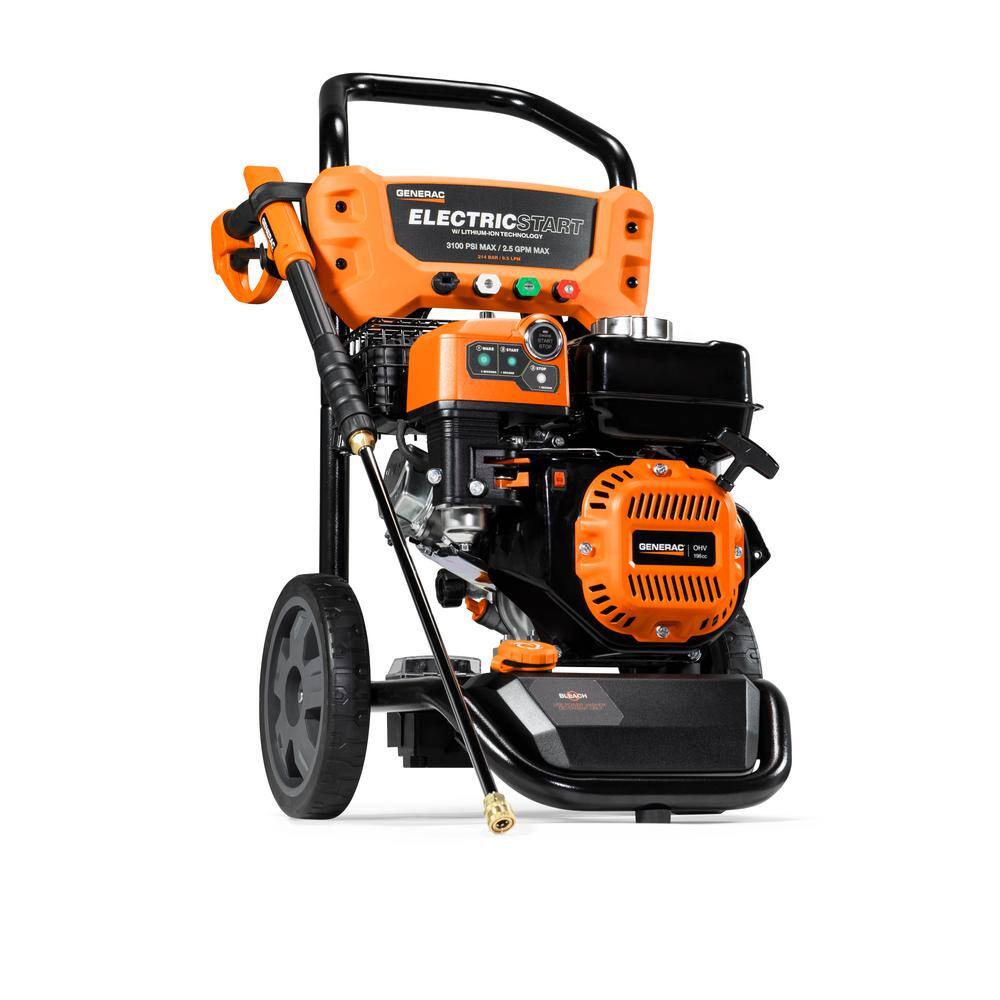 Generac 3100 PSI 2.5 GPM Electric-Start Gas Pressure Washer (49 StateCSA) 8894