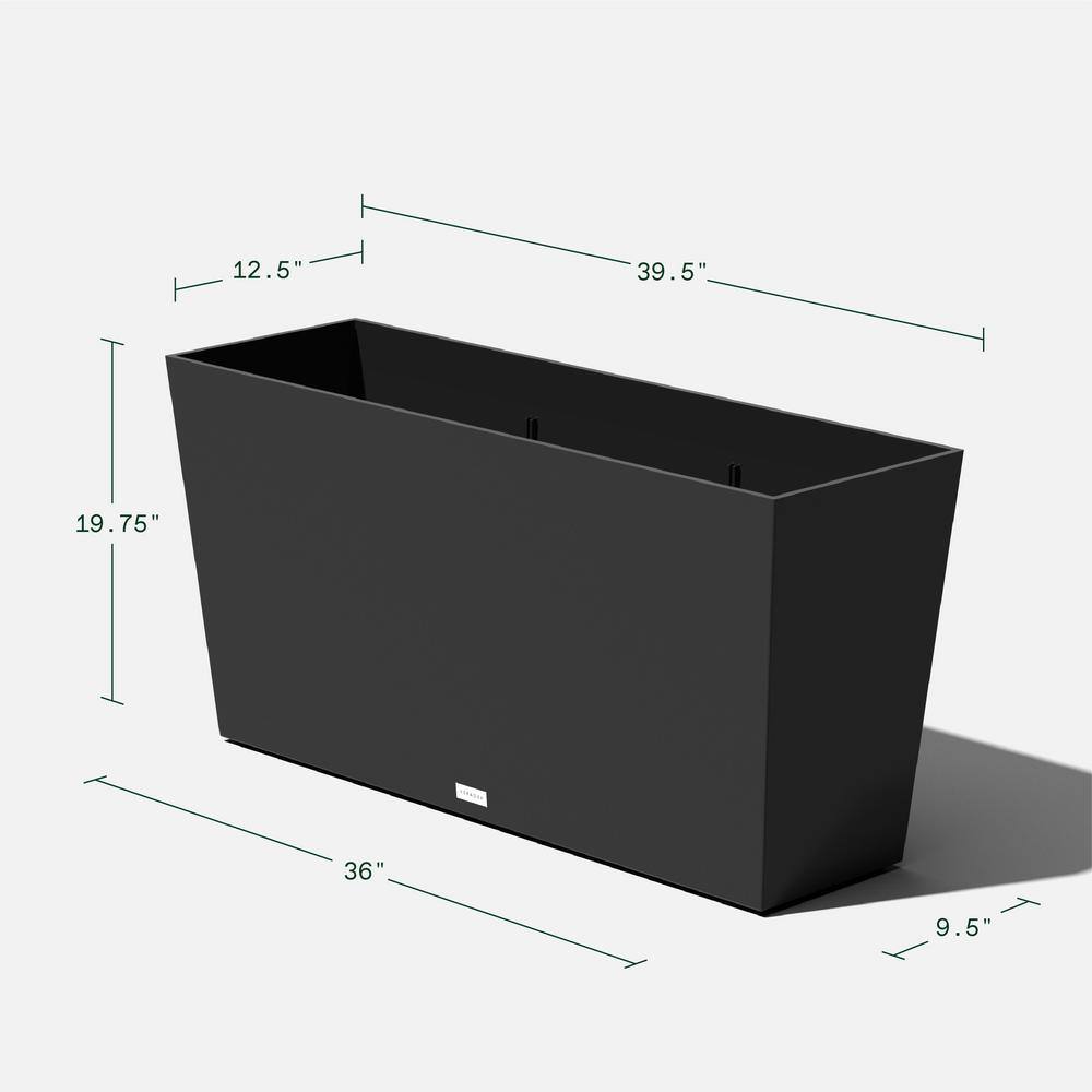 Veradek Midori 39 in. Black Trough Plastic Planter (2-Pack) MLO39B-2PK