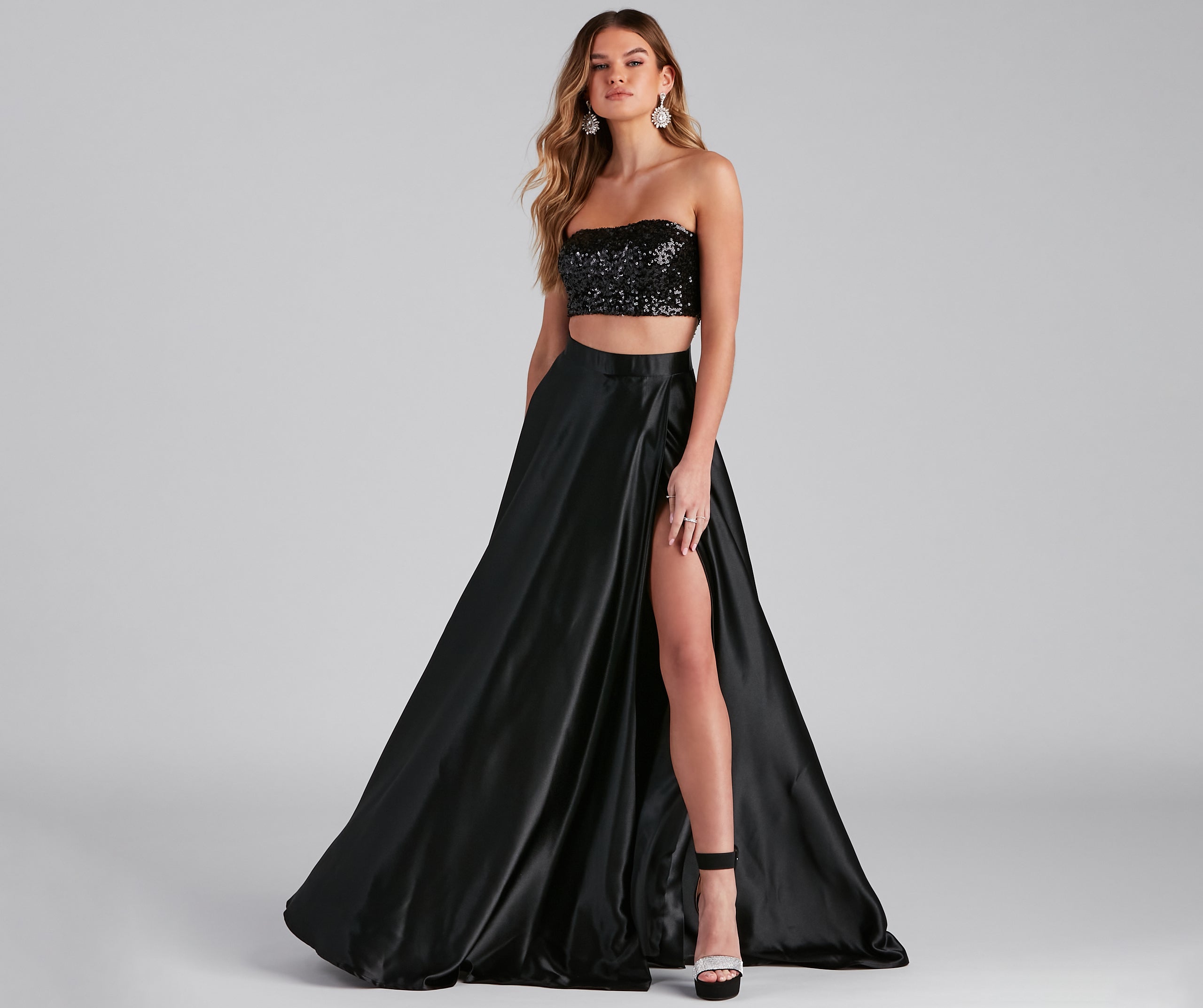 Celia Formal Sequin Two-Piece A-Line Dress