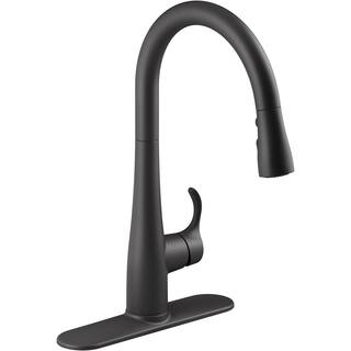 KOHLER Simplice Touchless Single-Handle Pull-Down Sprayer Kitchen Faucet in Matte Black 22036-BL