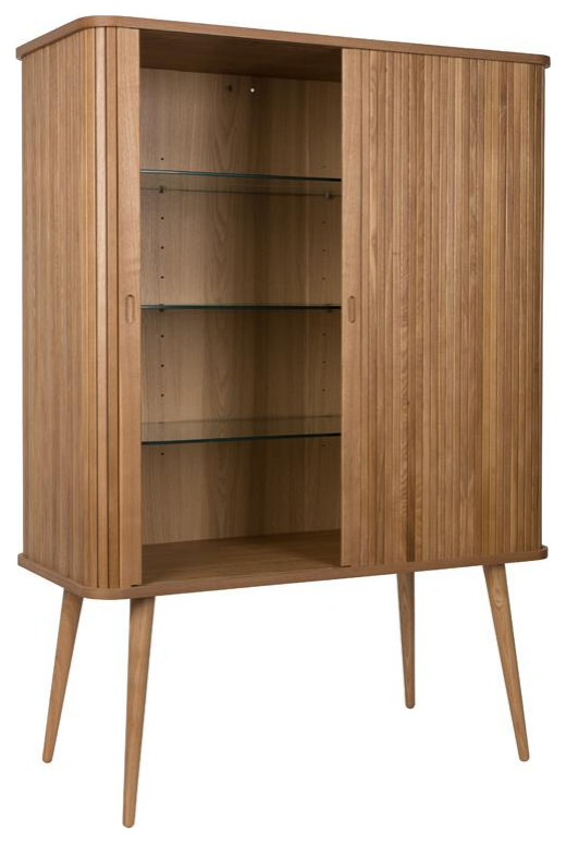 Tambour Sliding Doors Cabinet  Zuiver Barbier   Midcentury   Accent Chests And Cabinets   by Luxury Furnitures  Houzz