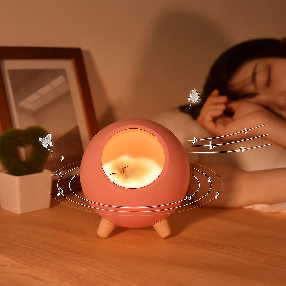 Dww-cute Small Night Light Small Pet House Atmospheres Light Usb Charging Girl Dormitory Bedroom(pink)