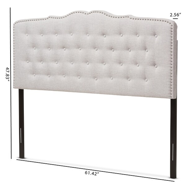 Lucy Modern and Contemporary Greyish Beige Fabric Full Size Headboard - Greyish Beige - - 35374058