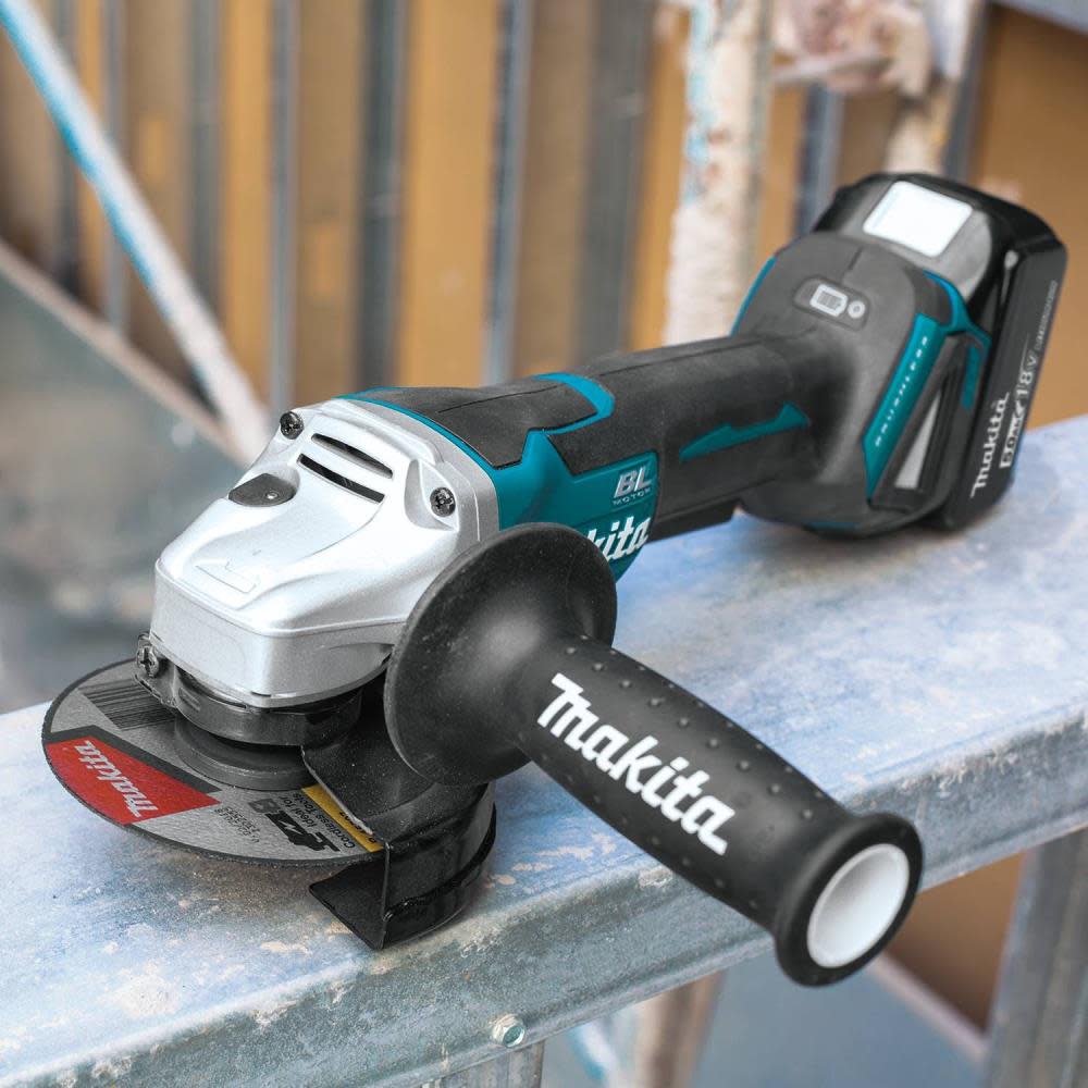 18V LXT? Lithium-Ion Brushless Cordless 4-1/2” / 5 Paddle Switch Cut-Off/Angle Grinder Kit， with Electric Brake (5.0Ah) ;