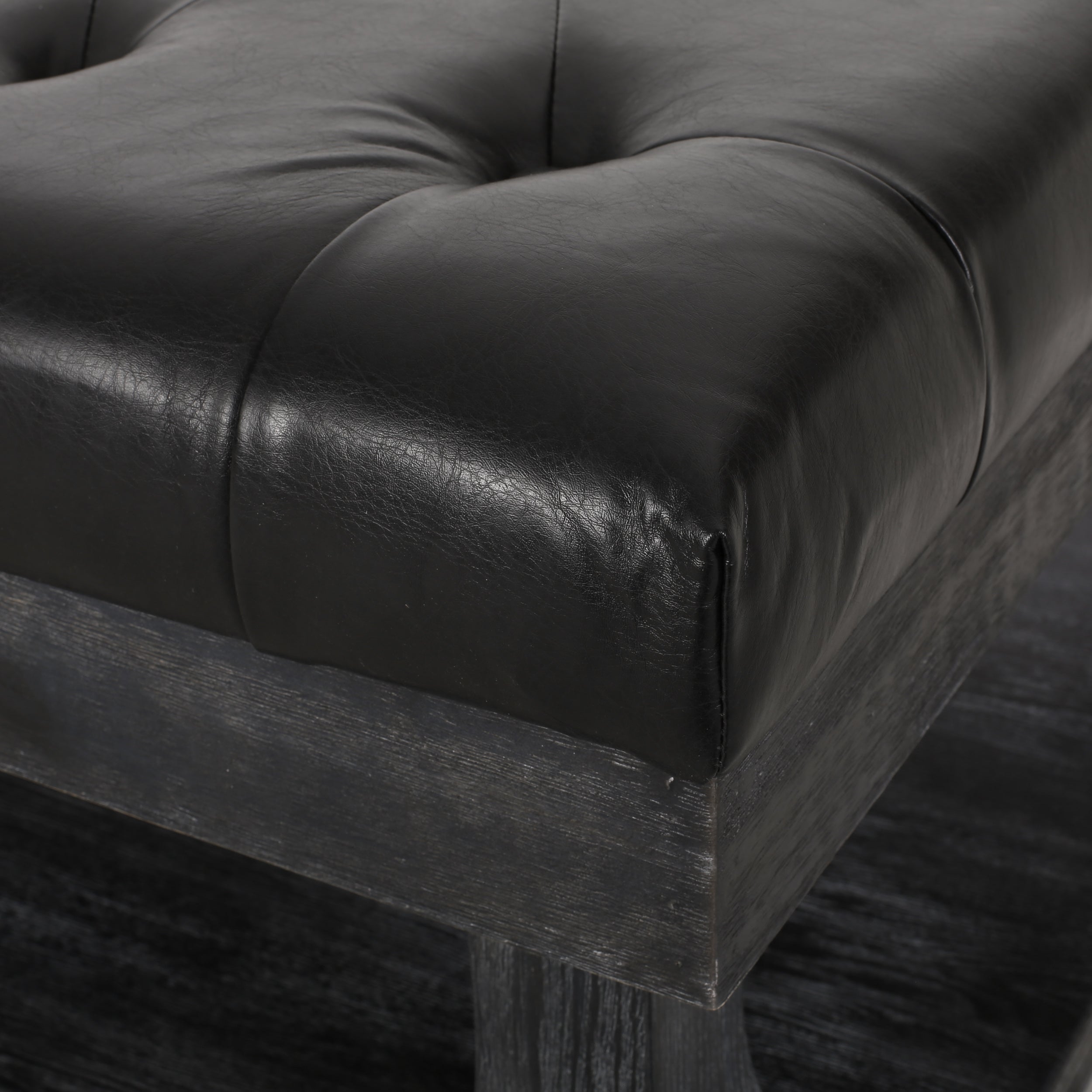 Leovanni Contemporary Fabric Rectangular Ottoman