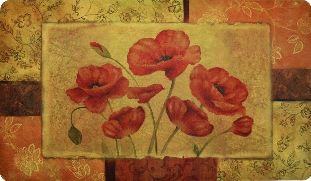 X Cushioned Kitchen Floor Standing Mat jacobean Poppy