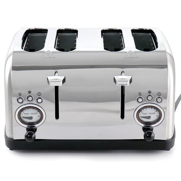 4 Slice Wide Slot Toaster with Toasting Control Silver