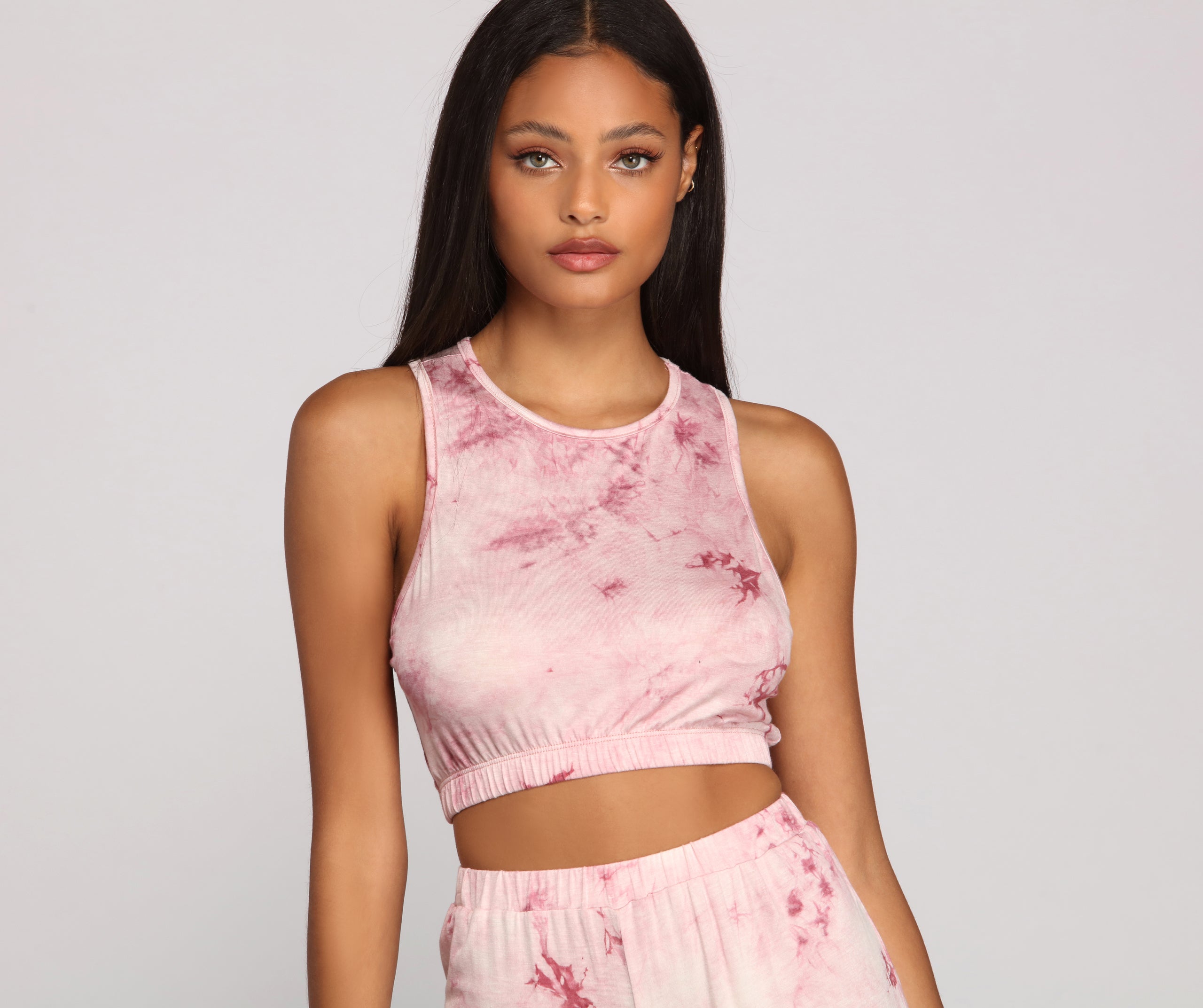 Pop Of Retro Tie Dye Pajama Crop Top