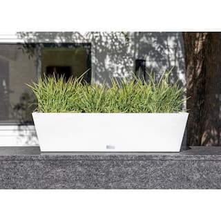 Veradek 9 in. x 36 in. White Plastic Window Box (2-Pack) WBV36W-2PK