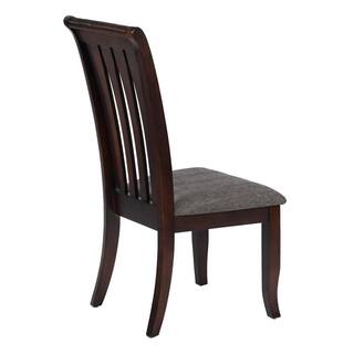 Homy Casa Zareef Brown Fabric Upholstered Dining Chairs with Solid Wood Legs (Set of 4) ZAREEF DINING CHAIR