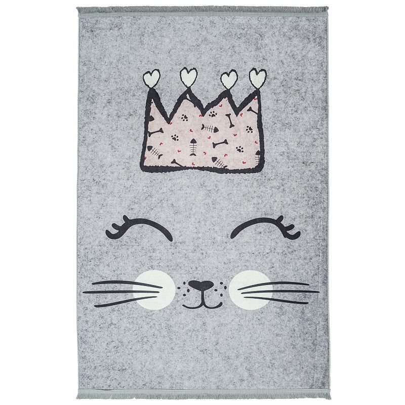 Mother Ruggers Cats Meow Machine Washable Colorful Kid's Rug