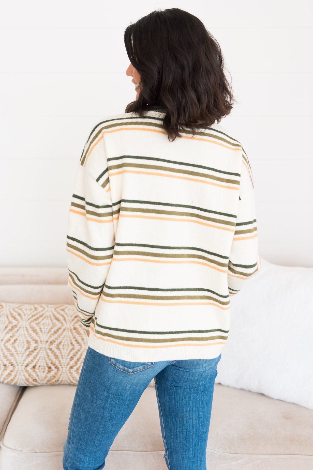 Soft Stripes Modest Sweater