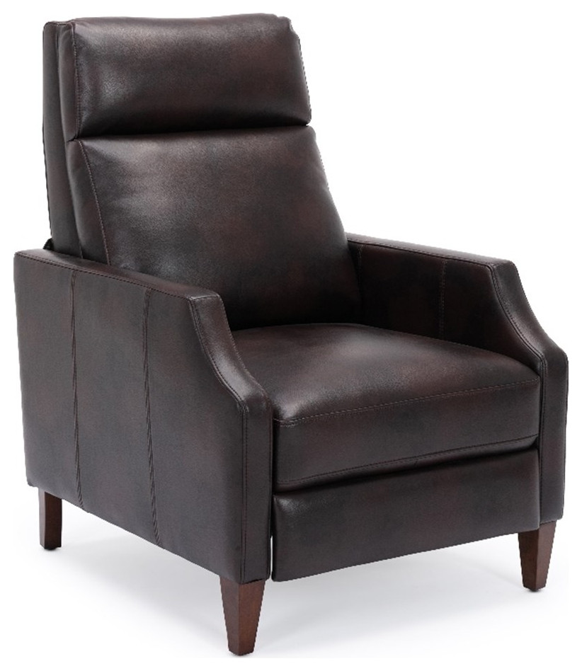 Home Square Faux Leather Recliner with Wooden Legs in Caramel   Set of 2   Transitional   Recliner Chairs   by Homesquare  Houzz