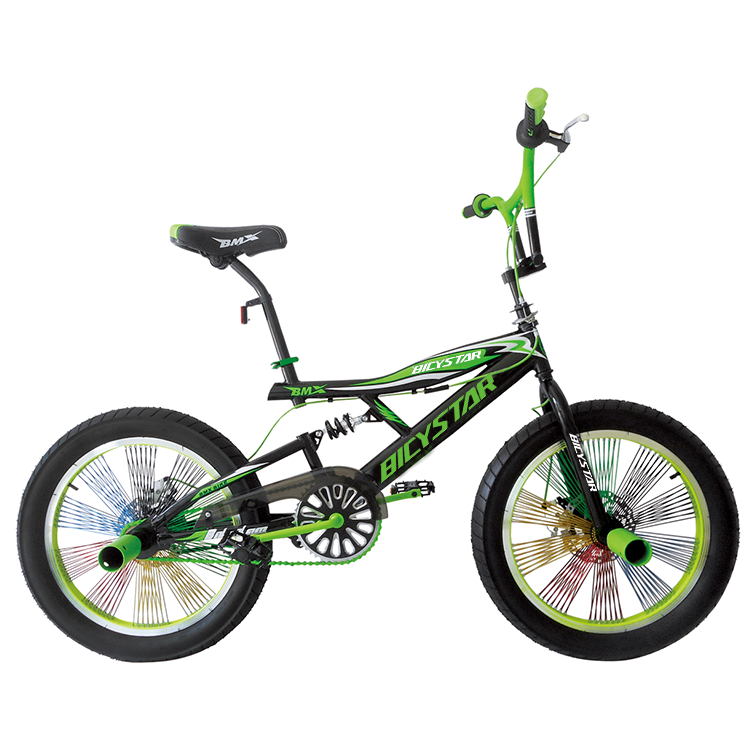 Green 20 inch carbon fiber freestyle cycle bike sepeda bmx stunt bicycle