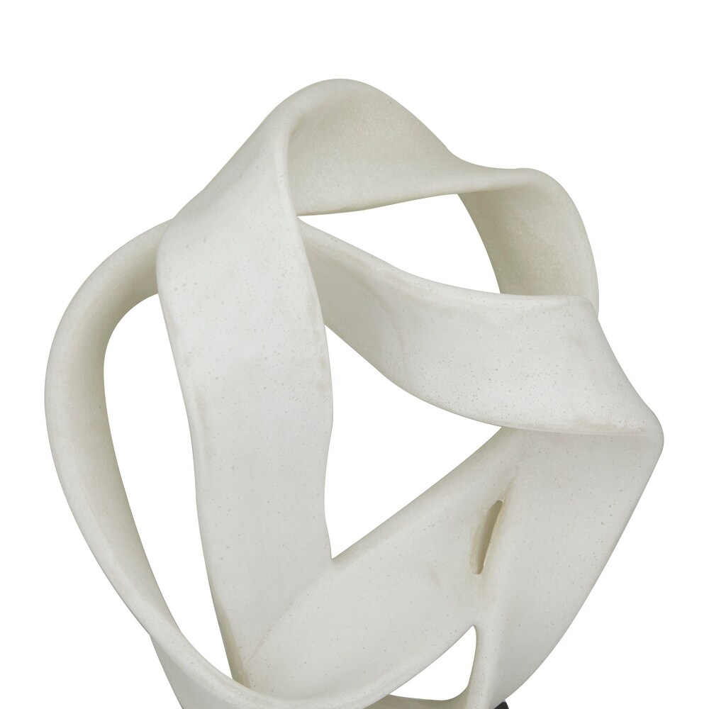 White Polystone Contemporary Abstract Sculpture