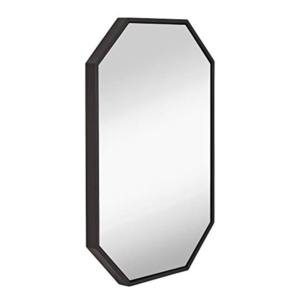 Modern Black Frame Octagon Wall Mirror | 24