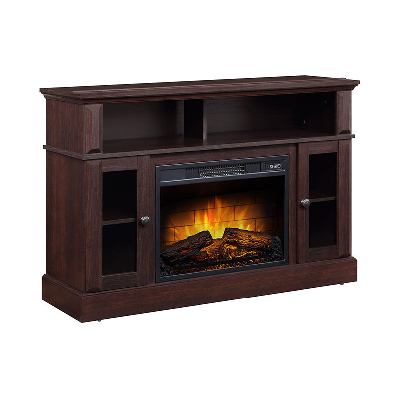 Whalen Barston Media Fireplace Console for TV's up to 55' , Cherry Brown