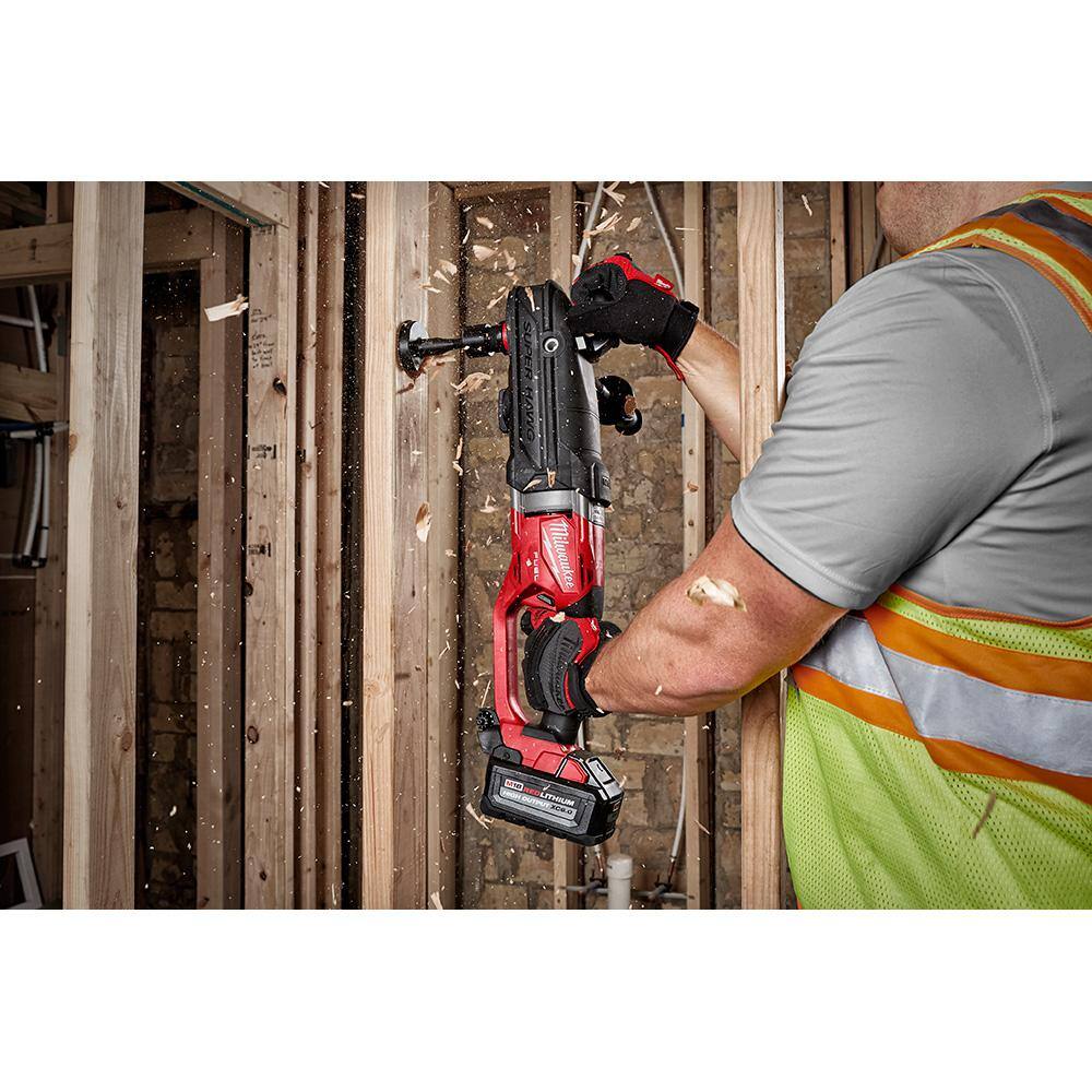 MW M18 FUEL 18-Volt Lithium-Ion Brushless Cordless GEN 2 SUPER HAWG 716 in. Right Angle Drill w9pc PACKOUT Hole Saw Kit 2811-20-49-56-9295