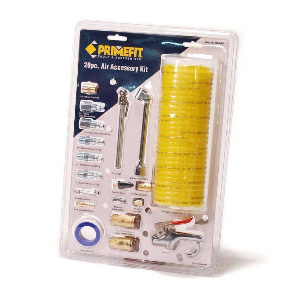 Primefit Air Accessory Kit with 25 ft. Recoil Air Hose (20-Piece) IK1016S-20