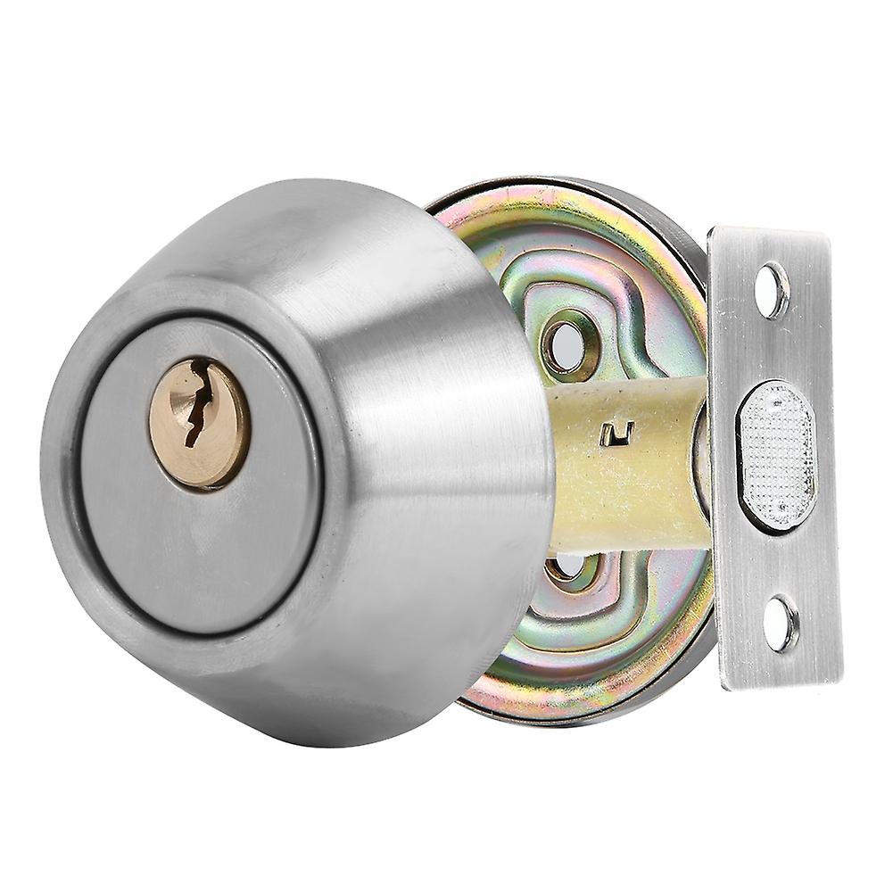 Stainless Steel Single Cylinder Safety Anti Theft Bedroom Door Lock With Keys (silver)