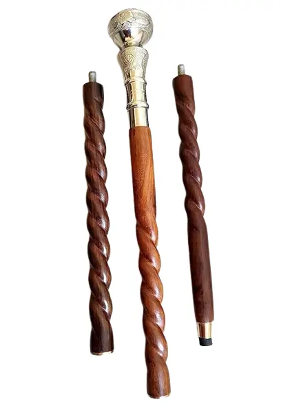 Latest New  of 2023 Brass   Wooden Walking Stick With Designing Round Brass Handle For Old Men   Women .