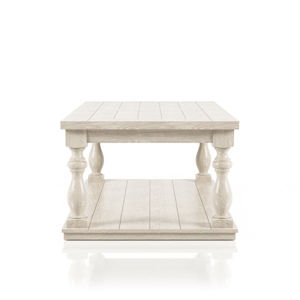 Furniture of America Tost Rustic White 52-inch 1-shelf Coffee Table