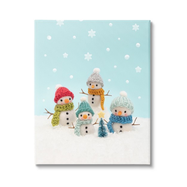 Stupell Industries Winter Snowmen Christmas Tree Canvas Wall Art