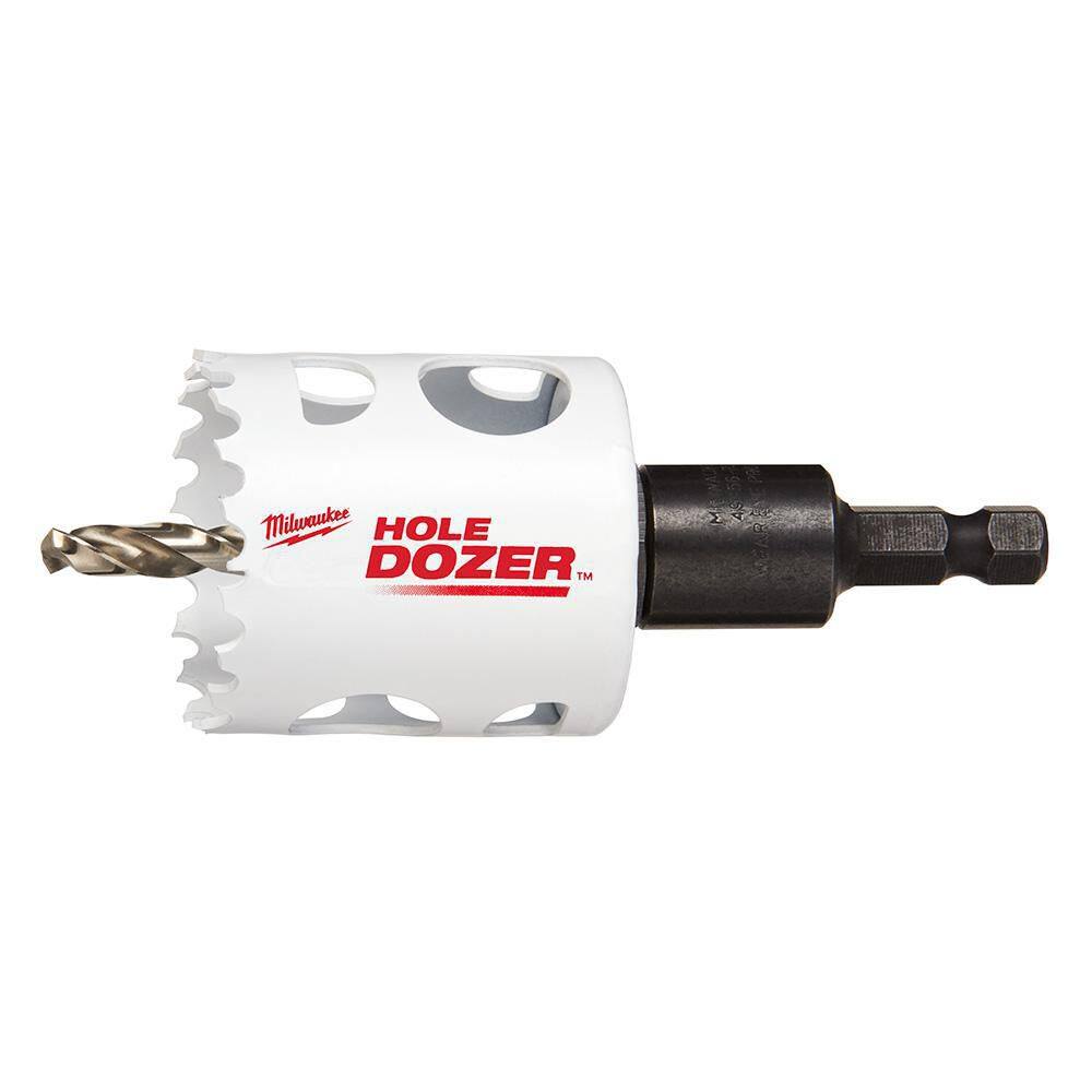 MW 1-34 in. Hole Dozer Bi-Metal Hole Saw with 38 in. Arbor  Pilot Bit 49-56-9666