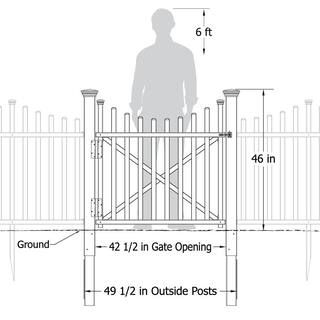 Zippity Outdoor Products 3-12 ft. H x 3-12 ft. W White Vinyl Manchester Fence Gate Kit with Posts and Hardware ZP19019