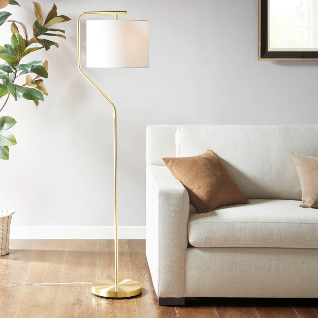 Aster Angular Floor Lamp includes Led Light Bulb Black gold Hampton Hill