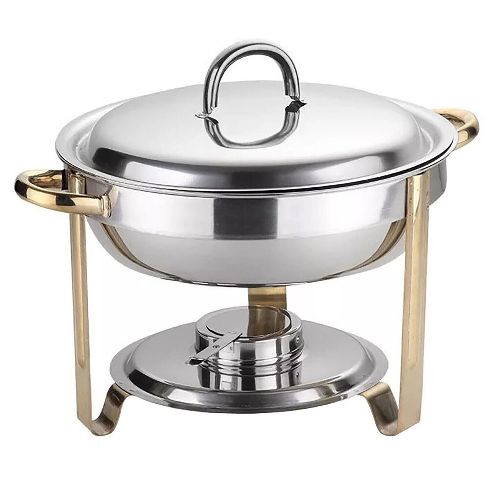 Stainless Steel Round Chafing Dish 4 Quart Serving Buffet Warmer