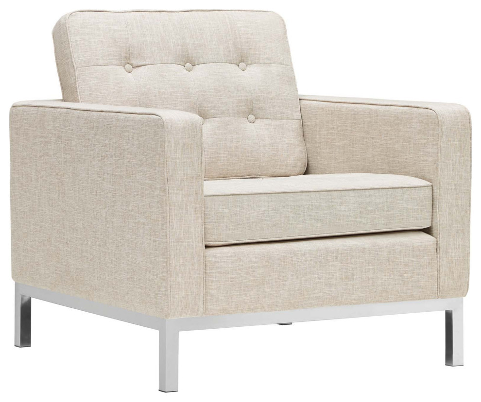 Aaliyah Beige Upholstered Fabric Armchair   Contemporary   Armchairs And Accent Chairs   by Virgil Stanis Design  Houzz