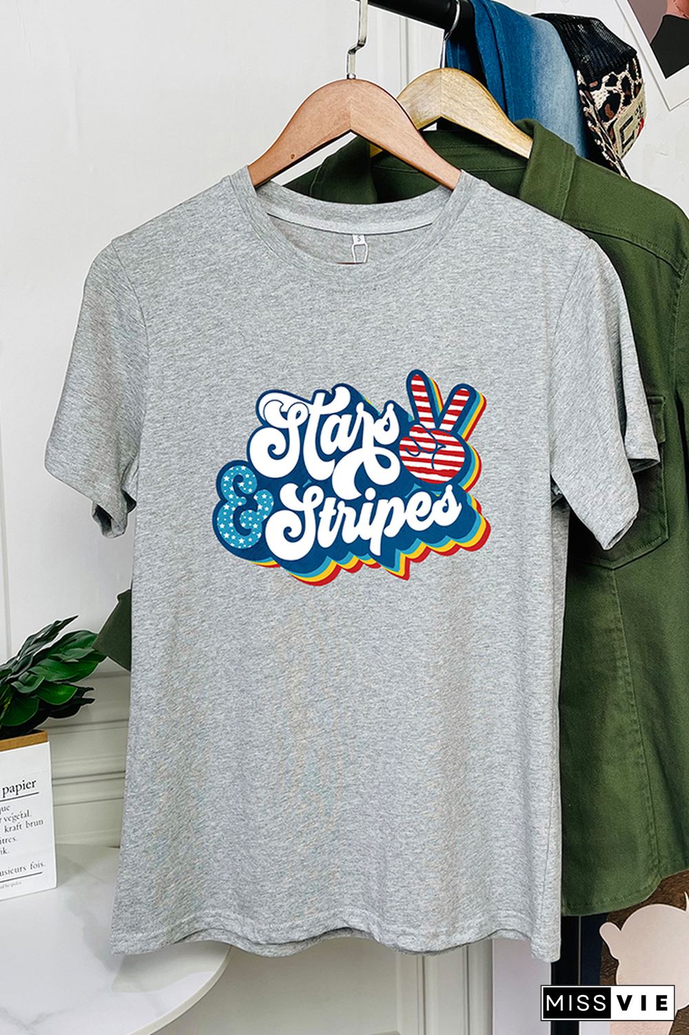 Stars & Stripes Retro Peace Graphic Tee Wholesale