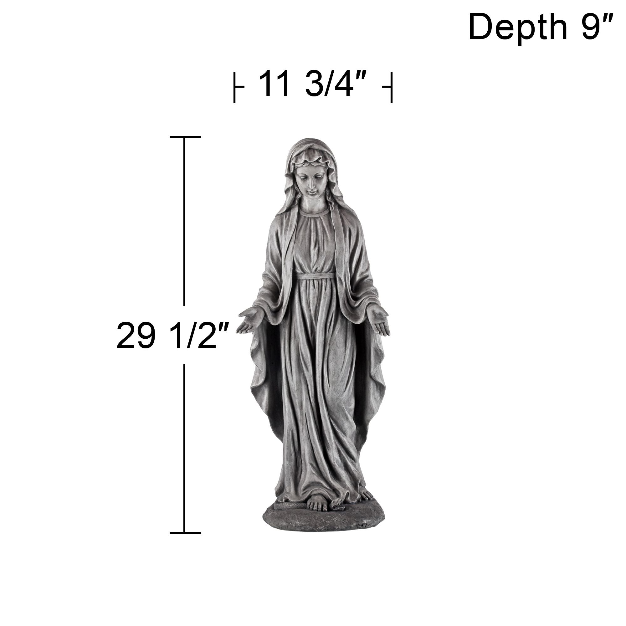 John Timberland Outdoor Statue 29 1/2" High Virgin Mary Sculpture for Yard Garden Patio Deck Home Entryway Hallway