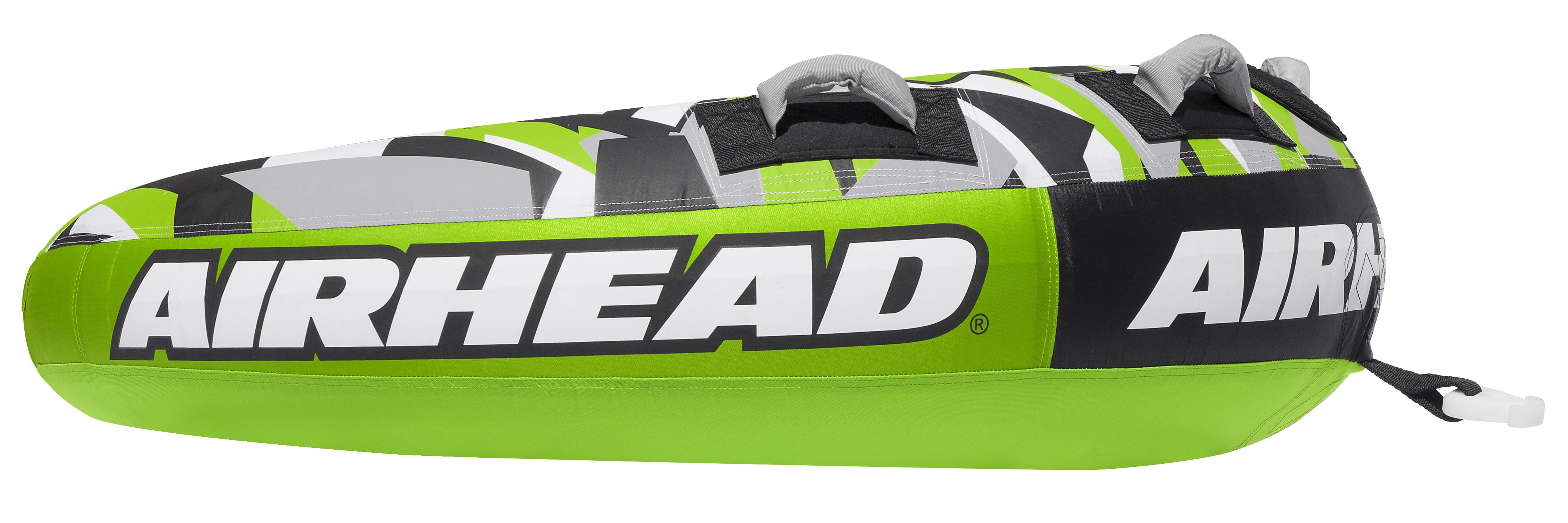 Airhead Slice 2-Person Towable Boat Tube Float， Heavy-Duty Nylon， Green/Gray