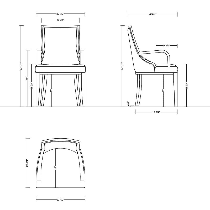 MANHATTAN COMFORT Grand Faux Leather Dining Arm Chair 2-piece Set