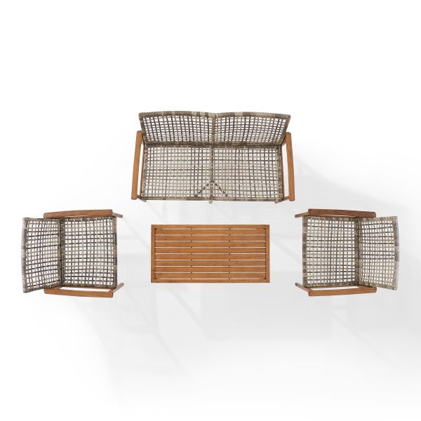 Ridley 4Pc Outdoor Wicker And Metal Conversation Set