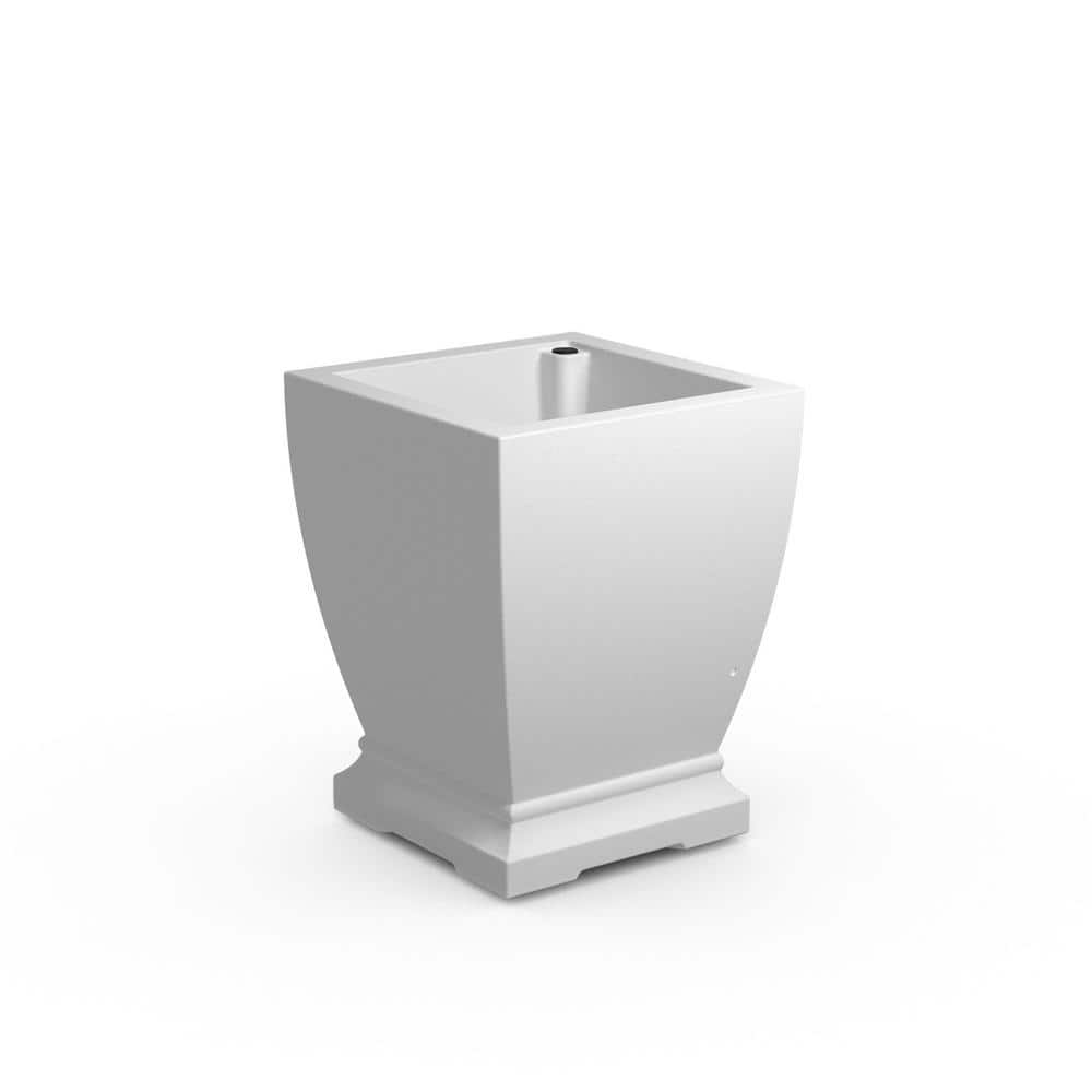 Mayne Acadia 16 in. Square Self-Watering White Polyethylene Planter 5915-W