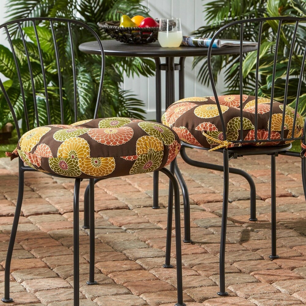 Eastport 18 inch Round Outdoor Bistro Chair Cushion (Set of 2) by Havenside Home   18w x 18l