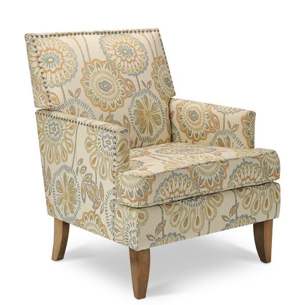 Fabric Accent Chairs for Living Room with Nailheads