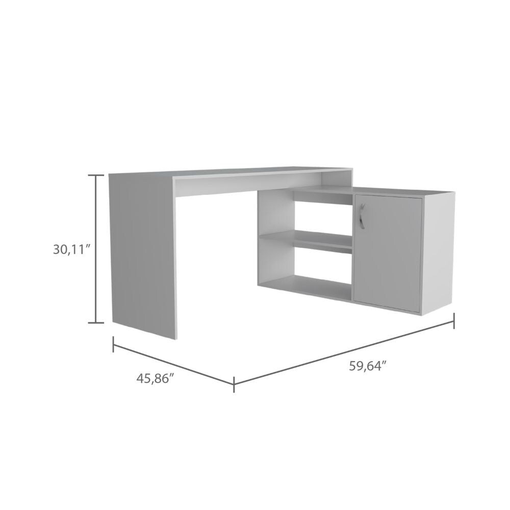 Boston L Shaped Desk  Single Door Cabinet And 2 Interior Shelves