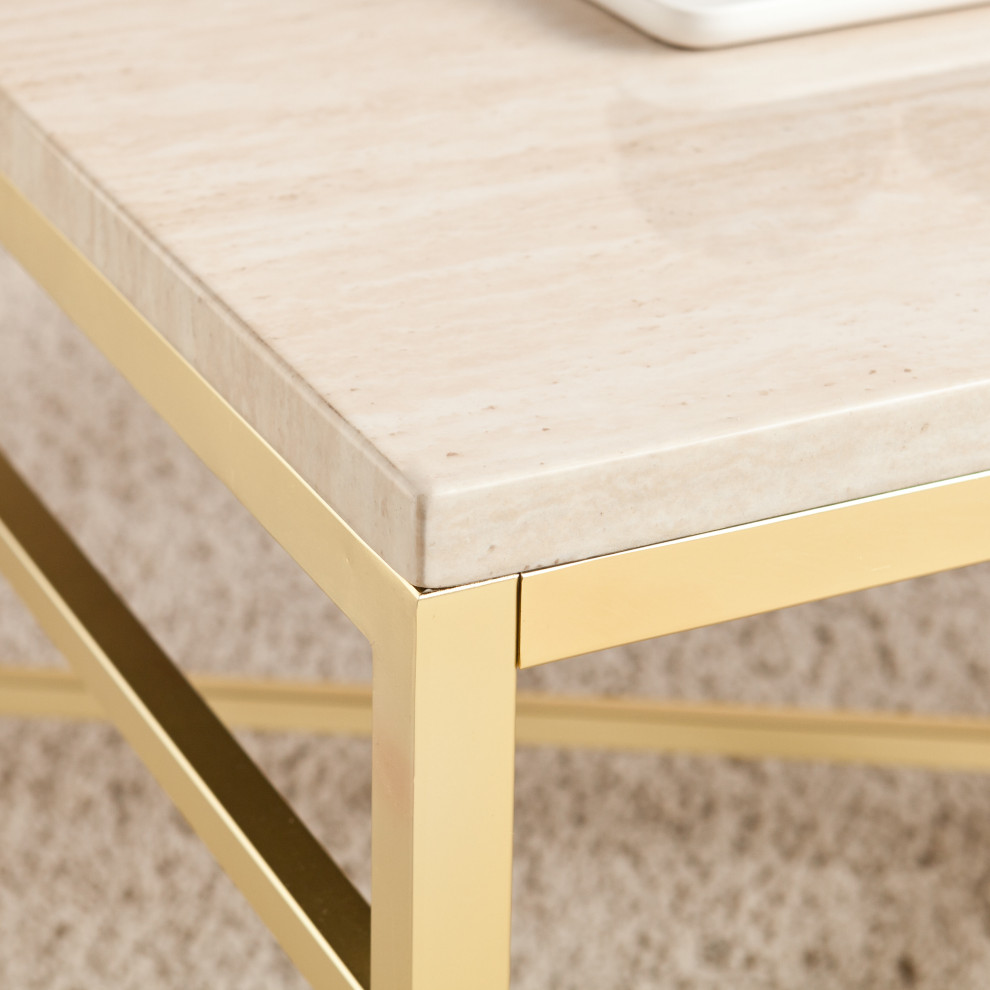 Orinda Faux Stone Cocktail Table   Contemporary   Coffee Tables   by HedgeApple  Houzz