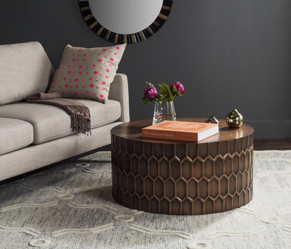 Heidi Coffee Table Antique Copper   Traditional   Coffee Tables   by AED Luxury Home Decor  Houzz